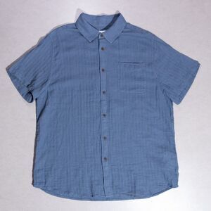 Katin Blue Linen Blend Short Sleeve Button Pocket Shirt Men's XL Huckberry